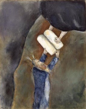  law - Moses received the Tablets of Law contemporary Marc Chagall